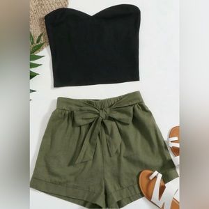 Crop top shorts set size medium